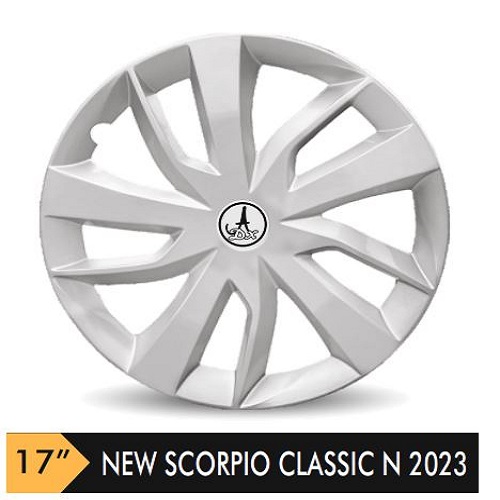 Car Wheel Cover Universal Scorpio Classic Silver Color Design Available 17'' inches Size Compatible With - R17 INCH Wheel Size