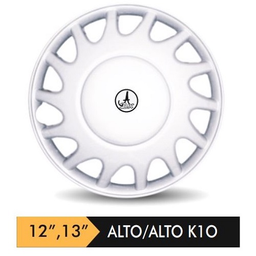 Car Wheel Cover/caps (ALTO - SILVER) Compatible With - R12 INCHES RIM SIZE