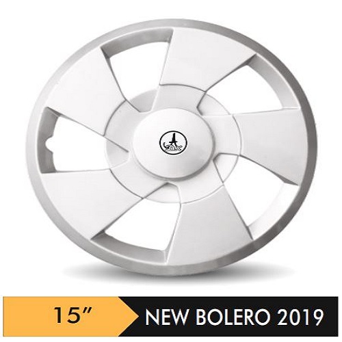 Car Wheel Cover/caps (NEW BOLERO 2019 - SILVER) Compatible With - R15 INCHES RIM SIZE