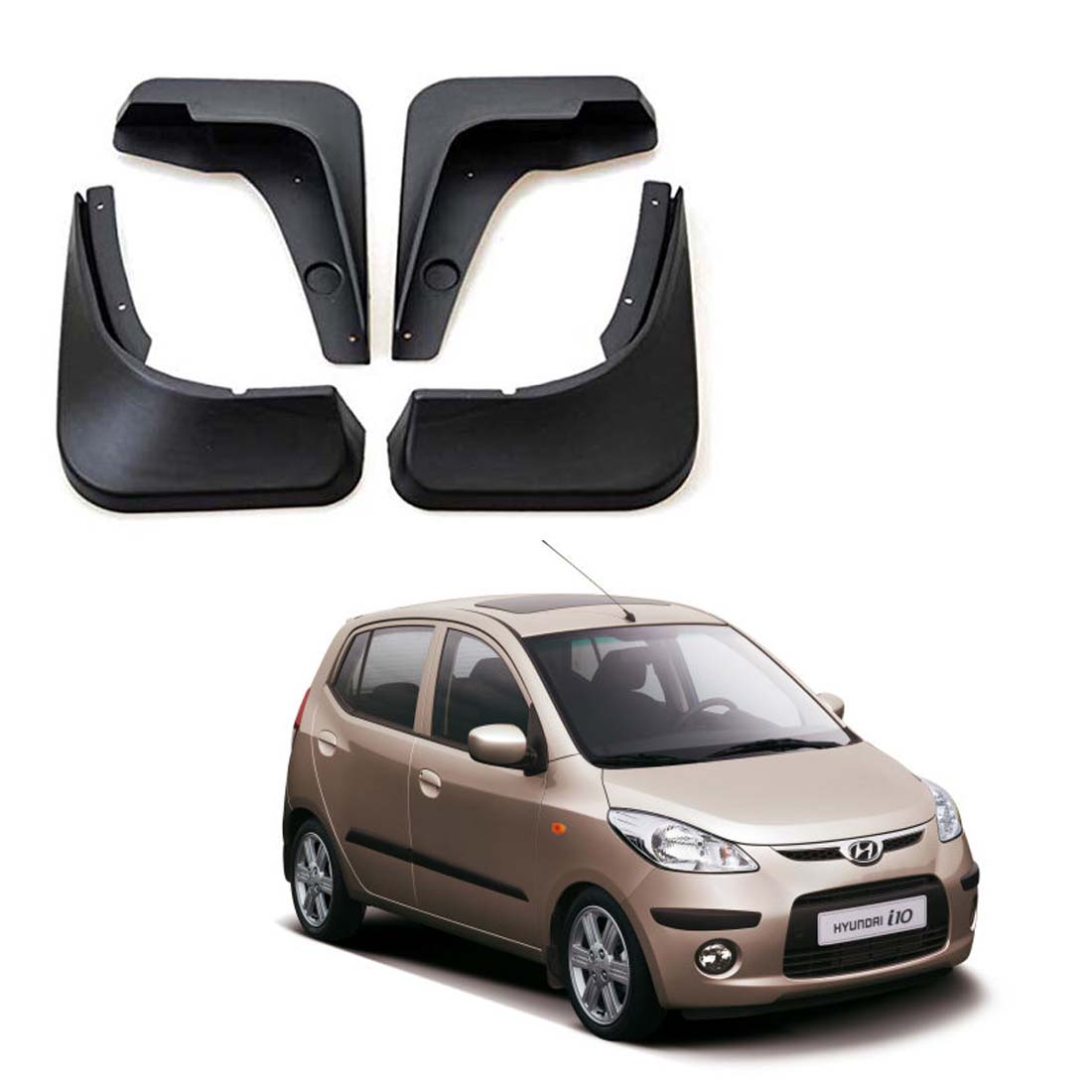 Premium Quality Rubber Car Mud Flaps Hyundai i10 (Set of 4) for