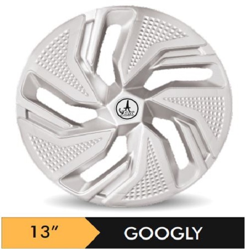 Car Wheel Cover/caps (GOOGLY - SILVER) Compatible With - R13 INCHES RIM SIZE