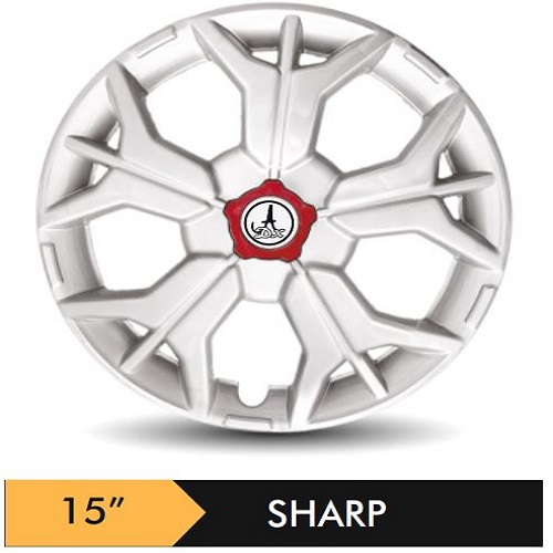 Car Wheel Cover Universal Sharp Silver Color Design Available 12'' 13'' 14'' 15'' inches Size Compatible With - R15 INCH Wheel Size