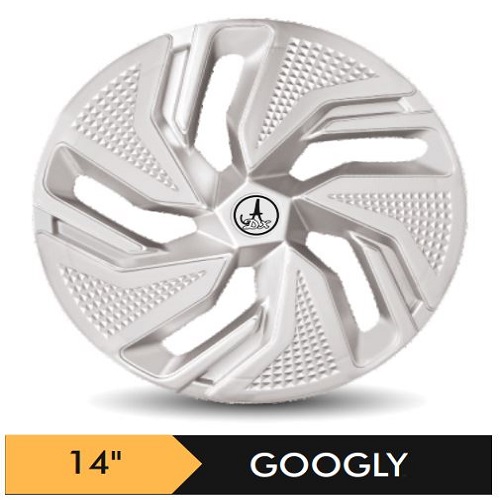 Car Wheel Cover/caps (GOOGLY - SILVER) Compatible With - R14 INCHES RIM SIZE
