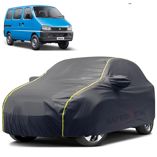  Waterproof Car Body Cover Compatible with Maruti Eeco 100% Waterproof with Mirror & Antenna Pocket Triple Stitched Bottom Elastic Dustproof Full Body Protection (Grey Series)