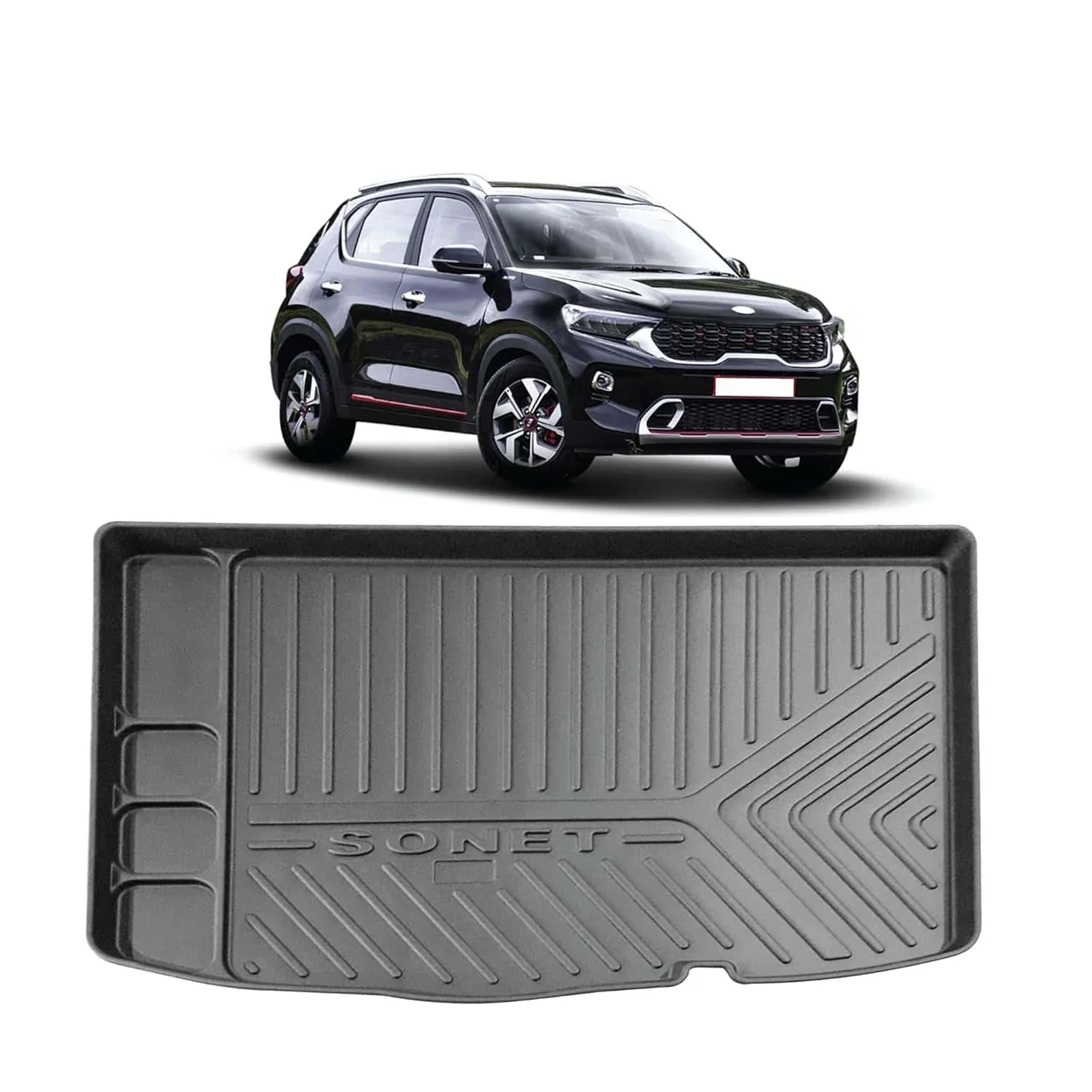 AUTO SPARE WORLD - GFX Premium Car Trunk Mat for Kia Sonet (2020 Onwards)