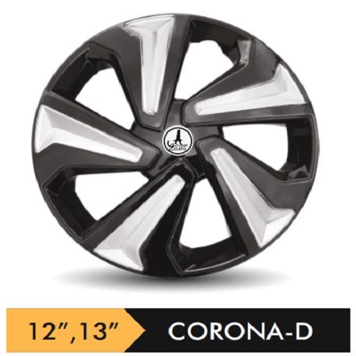 Car Wheel Cover/caps (CARUNAA BLACK AND SILVER - D) Compatible With - R13 INCHES RIM SIZE
