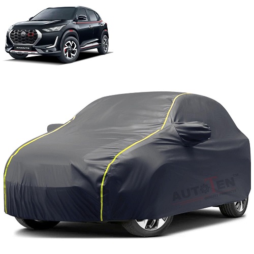 Waterproof Car Body Cover Compatible with Nissan Magnite 100% Waterproof with Mirror & Antenna Pocket Triple Stitched Bottom Elastic Dustproof Full Body Protection (Grey Series)