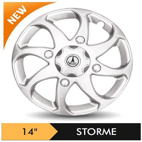Car Wheel Cover/caps (STROME - SILVER) Compatible With - R14 INCHES RIM SIZE