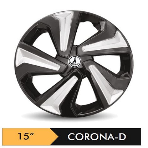 Car Wheel Cover/caps (CARUNAA BLACK AND SILVER - D) Compatible With - R15 INCHES RIM SIZE