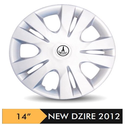 Car Wheel Cover/caps (NEW DZIRE 2012 - SILVER) Compatible With - R14 INCHES RIM SIZE