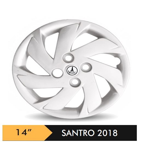 Car Wheel Cover/caps (SANTRO 2018 - SILVER) Compatible With - R14 INCHES RIM SIZE