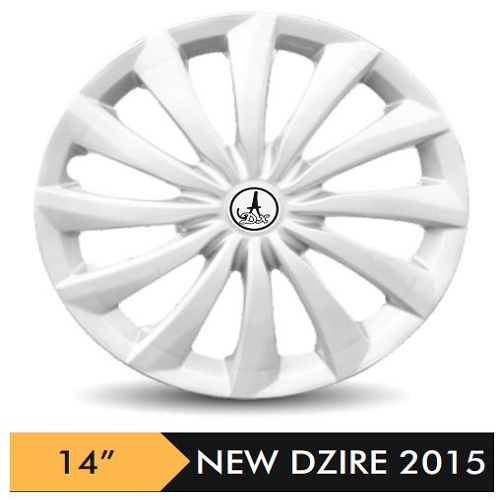 Car Wheel Cover/caps (NEW DZIRE 2015 - SILVER) Compatible With - R14 INCHES RIM SIZE