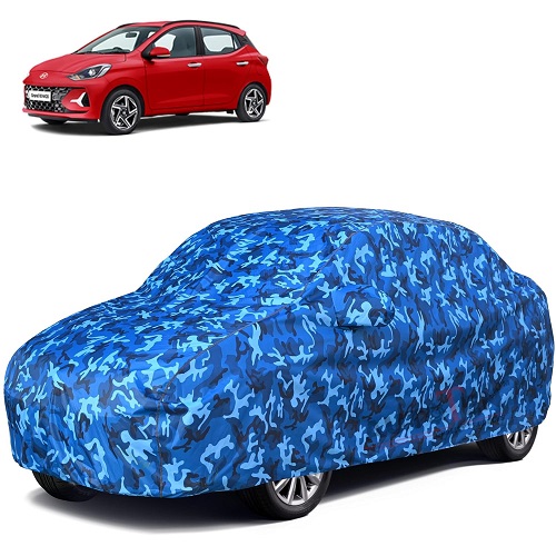 6X6 100% Waterproof Car Body Cover Compatible with Hyundai i10 Nios 100% Waterproof with Mirror & Antenna Pocket Triple Stitched Bottom Elastic Dustproof Full Body Protection (Cloud Series)