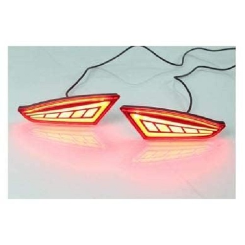 Car reflector LED Brake Light for Rear Bumper DRL Fit for Mahindra XUV500 (Set of 2, Matrix)