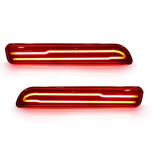  Car Rear Bumper LED DRL_2 Matrix Reflector Light With Scan,Parking, Brake And Running Indicator For Baleno/Brezza/Ciaz/Ertiga/New Swift Dzire/Scross/Ritz/SX4/New Wagonr (Red, Pack of 2)