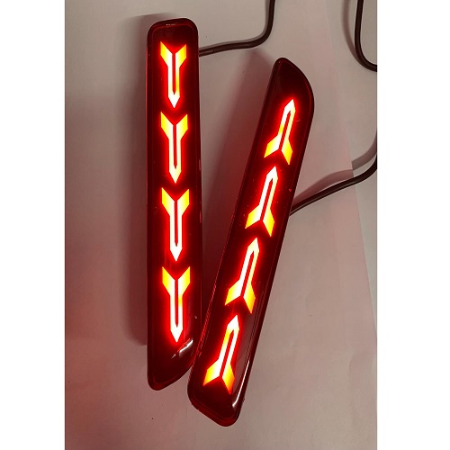 Reflector LED with Running Matrix Indicator & Scanning Function With Four Wires Compatible for All Maruti Suzuki Car Type-H(Set of 2)