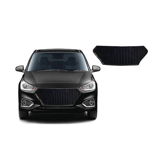 Car Hybrid Front Grill Full Black Compatible with Verna fluidic Type 3 (2017-2020)