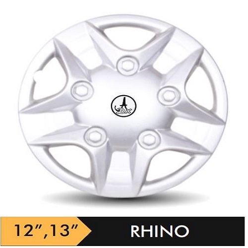 Car Wheel Cover/caps (RHINO - SILVER) Compatible With - R13 INCHES RIM SIZE