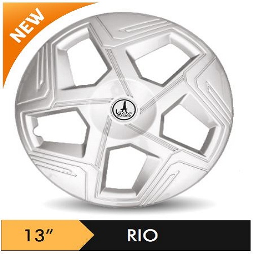 Car Wheel Cover/caps (RIO - SILVER) Compatible With - R13 INCHES RIM SIZE
