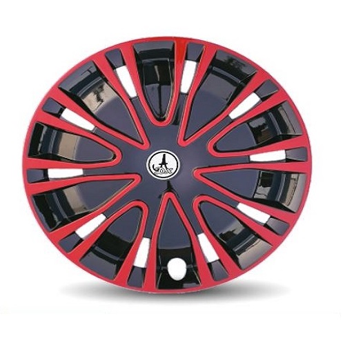 Car Universal Wheel Cover / HubCaps Silver Red and Black (ROVER_RED_BLACK_14) Compatible With - ALL 14 INCHES WHEEL SIZE