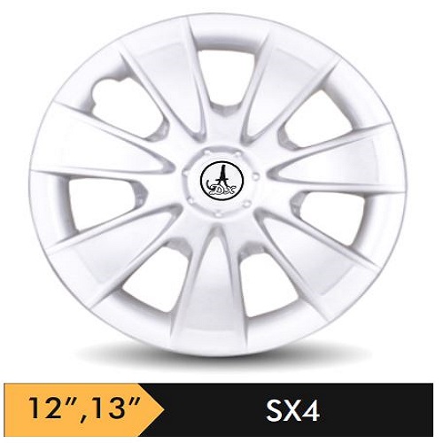 Car Wheel Cover/caps (SXFOUR - SILVER) Compatible With - R12 INCHES RIM SIZE
