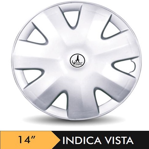 Car Wheel Cover/caps (INDICA VISTA - SILVER) Compatible With - R14 INCHES RIM SIZE
