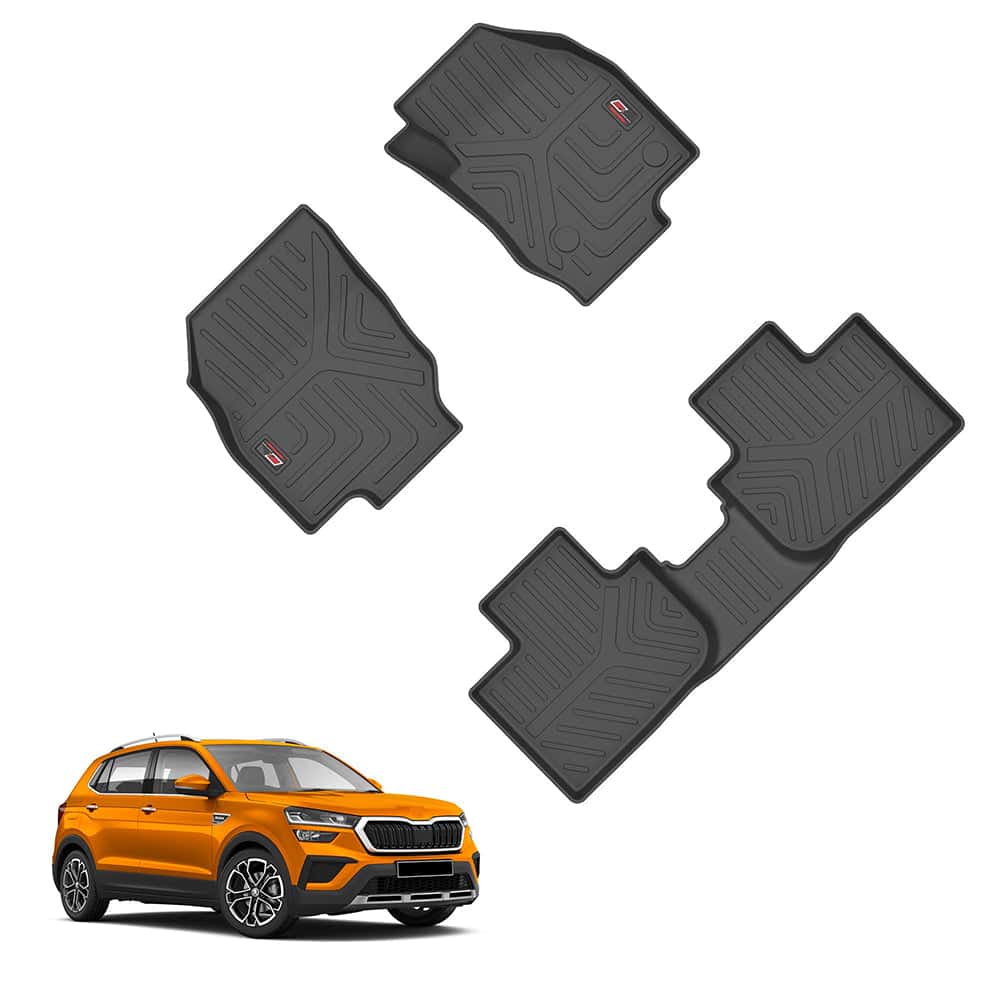 AUTO SPARE WORLD - GFX Life Long Car Floor Mats for Skoda Kushaq (2021 ONWARDS)