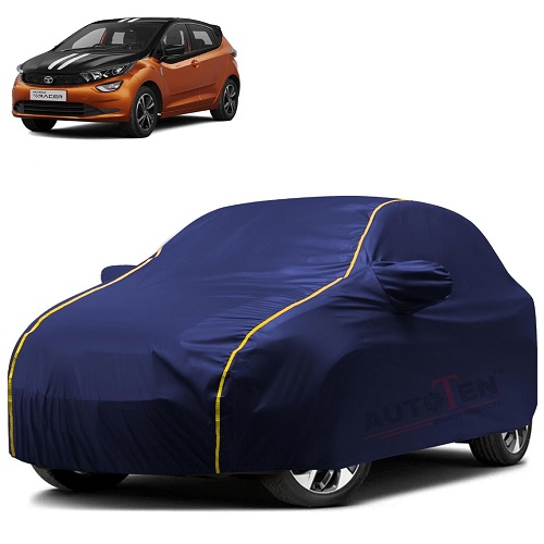 Waterproof Car Body Cover Compatible with Tata Altroz 100% Waterproof with Mirror & Antenna Pocket Triple Stitched Bottom Elastic Dustproof Full Body Protection (Blue Series)