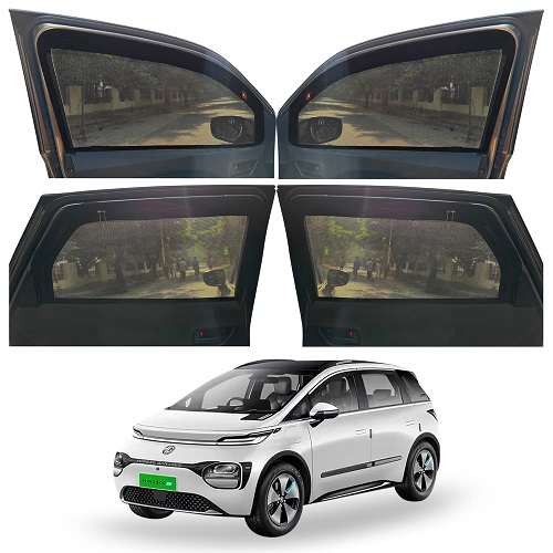  Magnetic Window Sunshades for MG Windsor EV Z (All Model), All 4-Curtains Set with Zipper, 2 Full Size Front, 2 Full Size Rear, Black