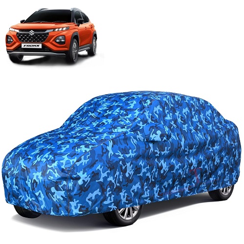  6X6 100% Waterproof Car Body Cover Compatible with Maruti Fronx 100% Waterproof with Mirror & Antenna Pocket Triple Stitched Bottom Elastic Dustproof Full Body Protection (Cloud Series)