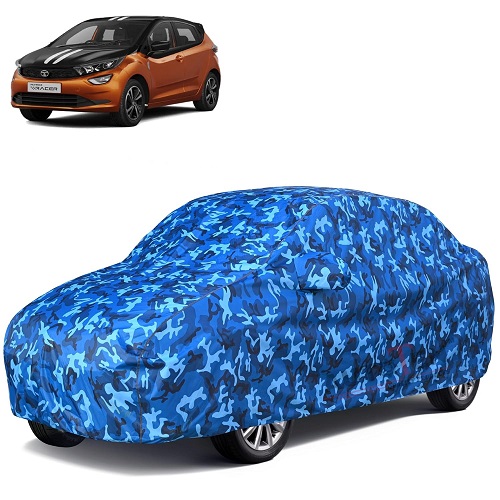 6X6 100% Waterproof Car Body Cover Compatible with Tata Altroz 100% Waterproof with Mirror & Antenna Pocket Triple Stitched Bottom Elastic Dustproof Full Body Protection (Cloud Series)