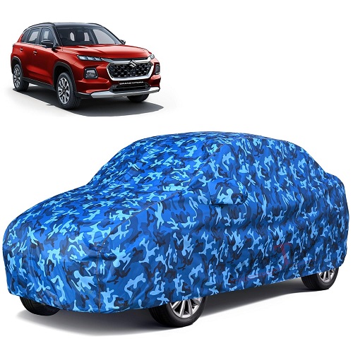 6X6 100% Waterproof Car Body Cover Compatible with Maruti Vitara 100% Waterproof with Mirror & Antenna Pocket Triple Stitched Bottom Elastic Dustproof Full Body Protection (Cloud Series)