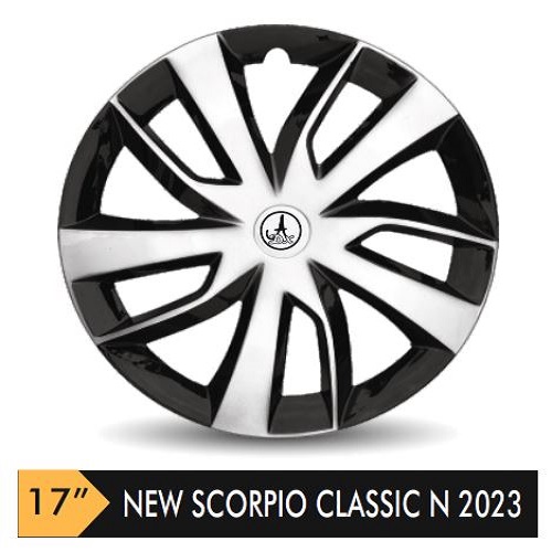 Car Universal Wheel Cover / HubCaps Black and Silver Colour (SCORPIO CLASSIC DC 17) Compatible With - ALL 17 INCHES RIM SIZE
