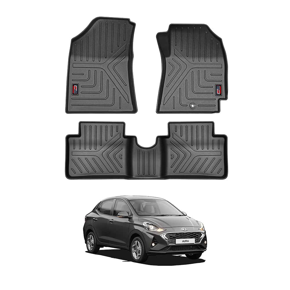 AUTO SPARE WORLD - GFX Life Long Car Floor Mats for Hyundai Aura (2020 ONWARDS)