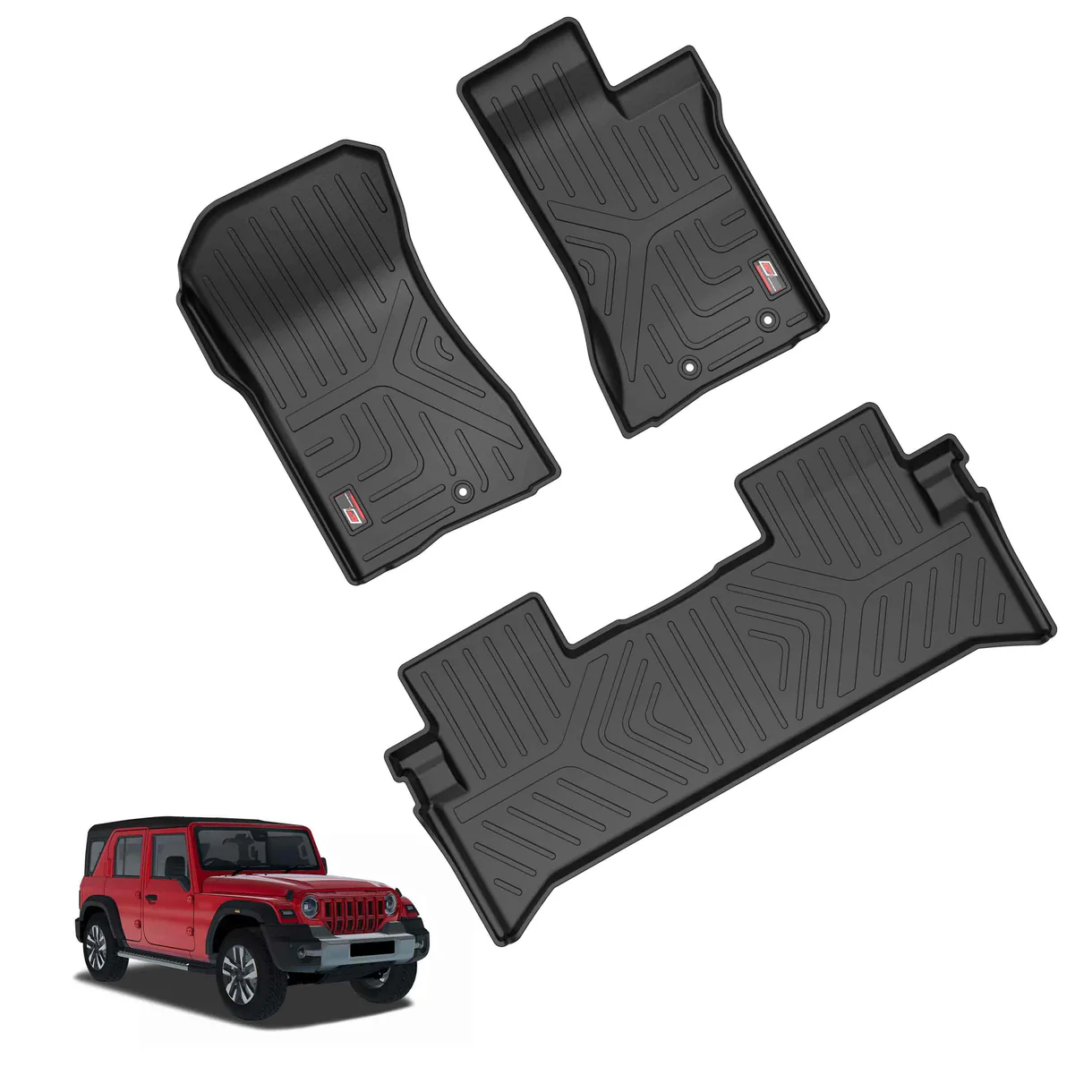 AUTO SPARE WORLD - GFX Life Long Car Floor Mats for Thar Roxx - Manual (2024 Onwards)
