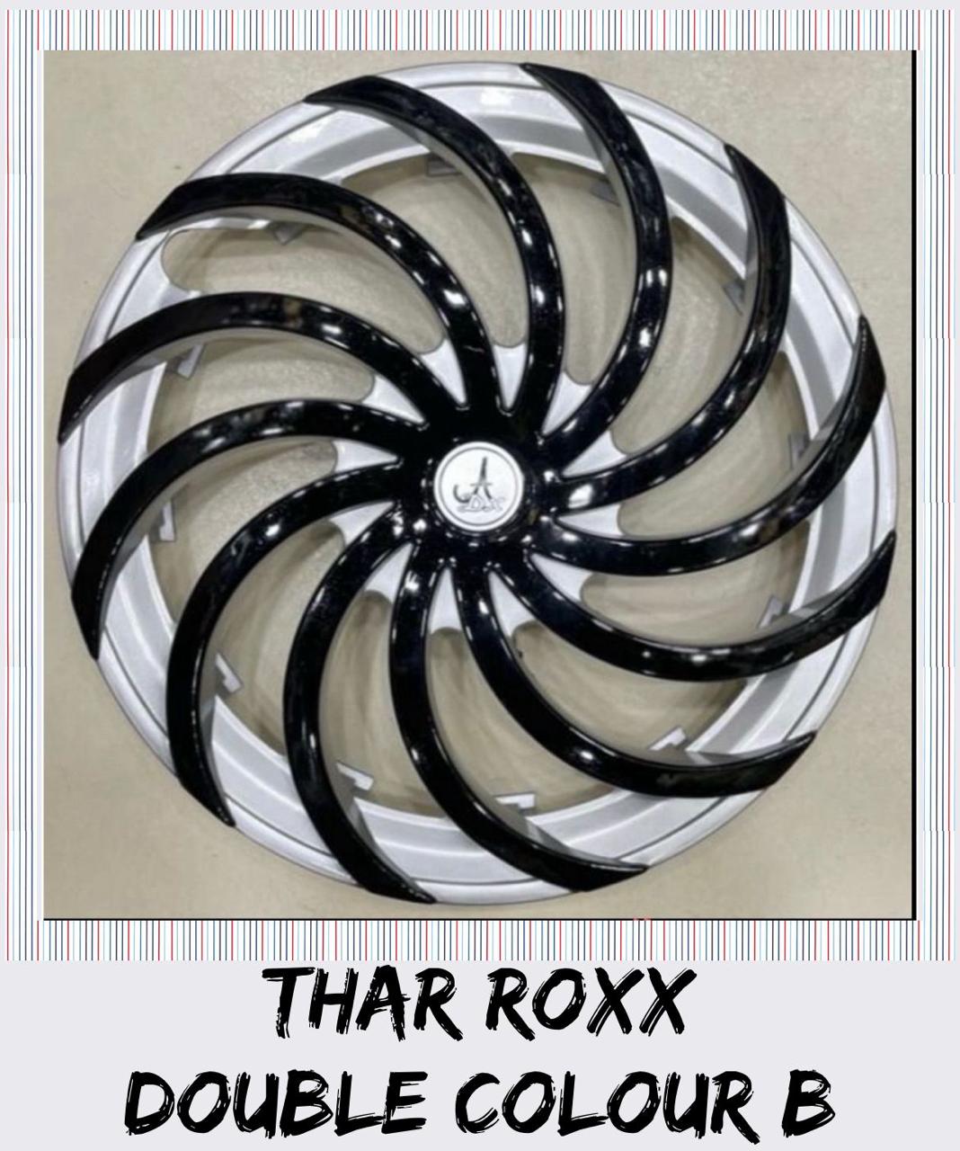 Thar ROXX 18 Inch Wheel Cover - Colour Black and Silver - B - 4 PCS
