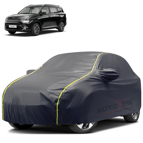  Waterproof Car Body Cover Compatible with Kia Carens 100% Waterproof with Mirror & Antenna Pocket Triple Stitched Bottom Elastic Dustproof Full Body Protection (Grey Series)