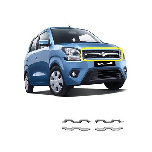  Car Front Grill Trims Chrome for Maruti Suzuki WagonR 2019
