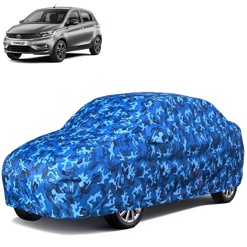 6X6 100% Waterproof Car Body Cover Compatible with Tata Tiago 100% Waterproof with Mirror & Antenna Pocket Triple Stitched Bottom Elastic Dustproof Full Body Protection (Cloud Series)