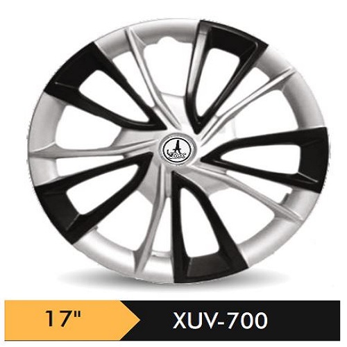Car Wheel Cover Universal Xuv700 Black And Silver Color Design Available 17'' inches Size Compatible With - R17 INCH Wheel Size