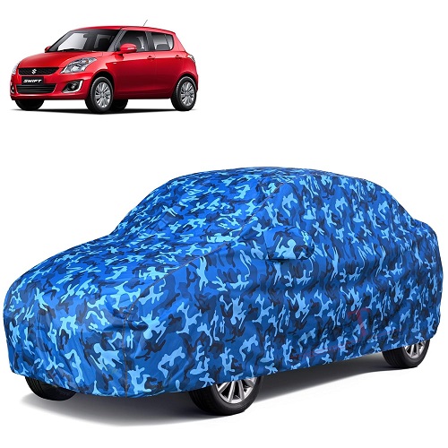  6X6 100% Waterproof Car Body Cover Compatible with Maruti Swift 100% Waterproof with Mirror & Antenna Pocket Triple Stitched Bottom Elastic Dustproof Full Body Protection (Cloud Series)