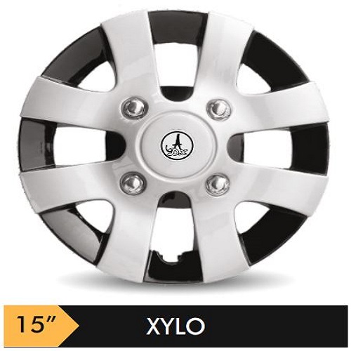 Car Wheel Cover Universal Xylo Black And Silver Color Design Available 15'' 16'' inches Size Compatible With -  R15 INCH Wheel Size