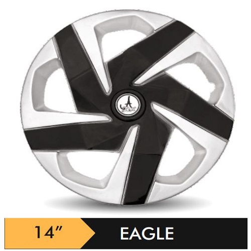 Car Wheel Cover Universal Eagle Black And Silver  Color Design Available 14'' 15'' inches Size Compatible With - R14 INCH Wheel SIze