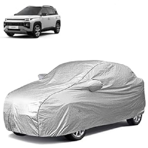  Waterproof Car Body Cover Compatible with Hyundai Exter 100% Waterproof with Mirror & Antenna Pocket Triple Stitched Bottom Elastic Dustproof Full Body Protection (Silver Series)