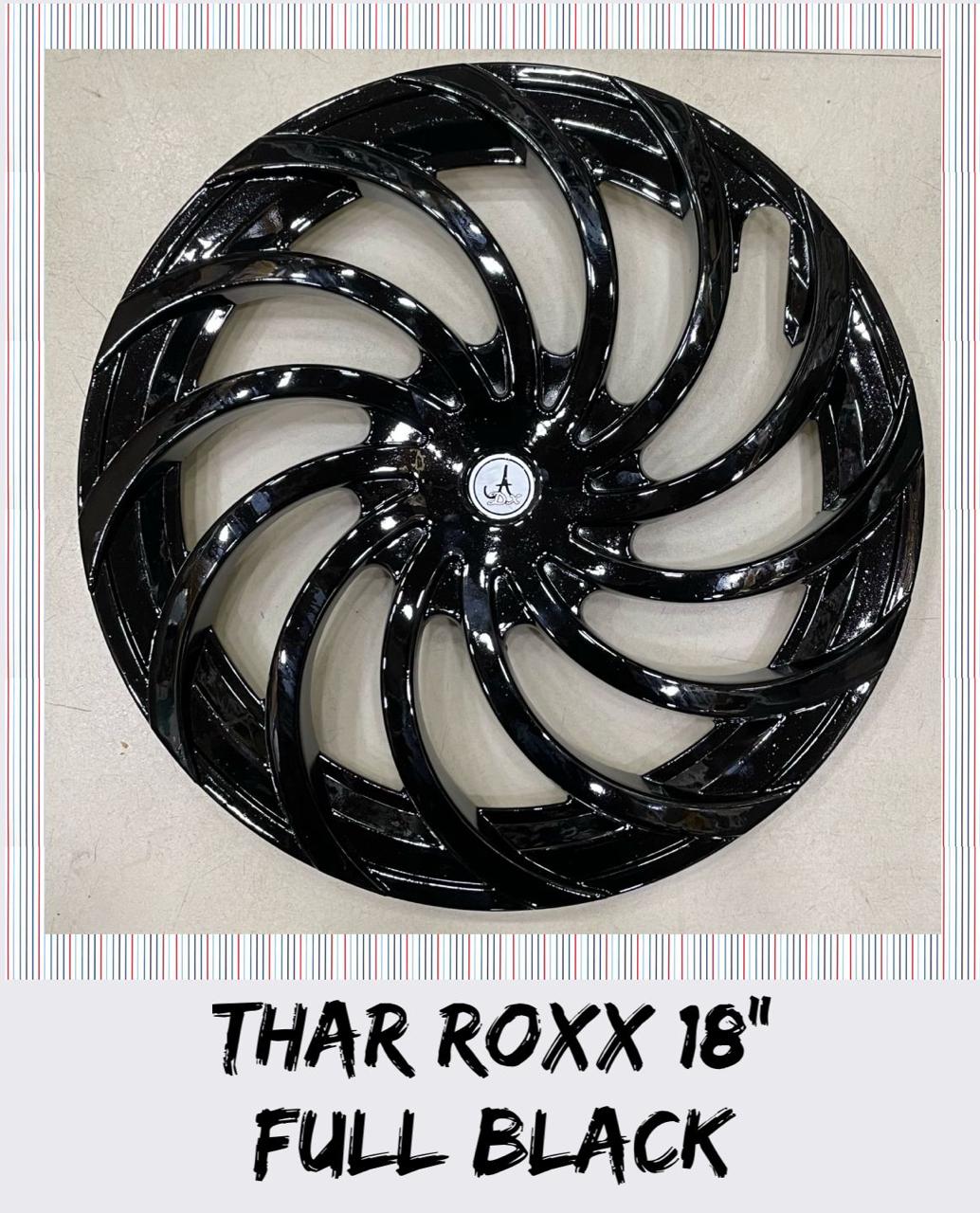Thar ROXX 18 Inch Wheel Cover - Colour FULL BLACK - 4 PCS