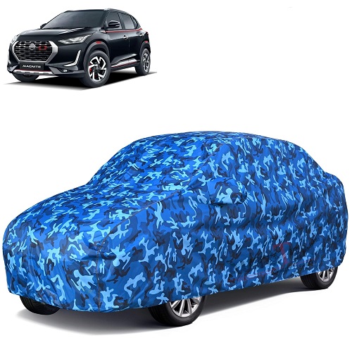  6X6 100% Waterproof Car Body Cover Compatible with Nissan Magnite 100% Waterproof with Mirror & Antenna Pocket Triple Stitched Bottom Elastic Dustproof Full Body Protection (Cloud Series)