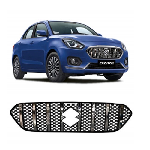  GTR Style Front Chrome Grill Compatible with Swift Dzire Type-3 (2017-2020)
