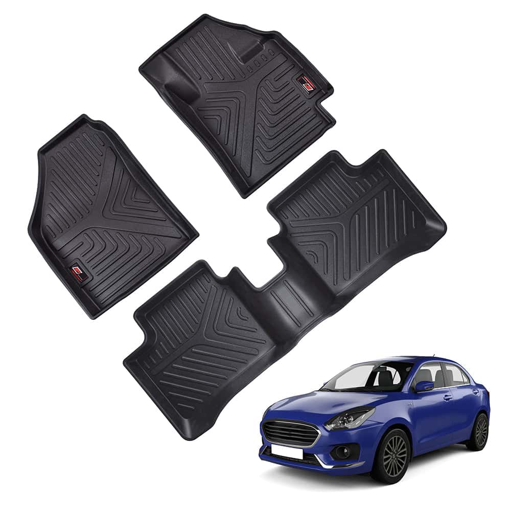AUTO SPARE WORLD - GFX Life Long Car Floor Mats for Maruti Suzuki Dzire (2017 Onwards)