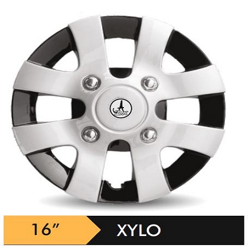 Car Wheel Cover Universal Xylo Black And Silver Color Design Available 15'' 16'' inches Size Compatible With -  R16 INCH Wheel Size