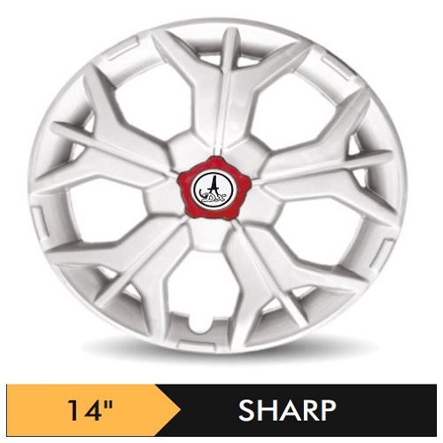 Car Wheel Cover Universal Sharp Silver Color Design Available 12'' 13'' 14'' 15'' inches Size Compatible With - R14 INCH Wheel Size